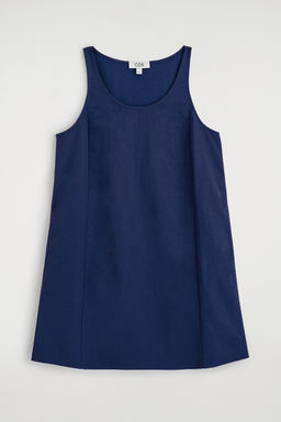 VESTIDO CORTO DE NAILON CON PANELES DE ALGOD?N