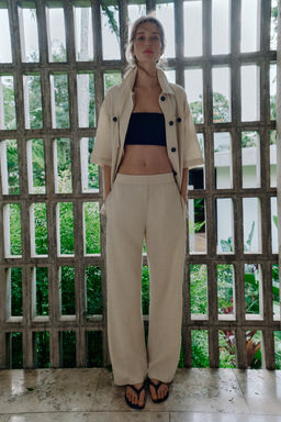 PANTAL?N SAFARI CON LINO / Beige claro - Zara фото 5