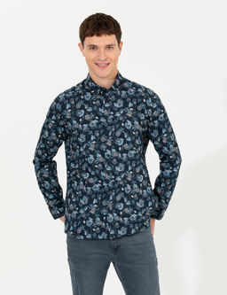 Lacivert Slim Fit Uzun Kollu G_mlek - Pierre cardin фото 2