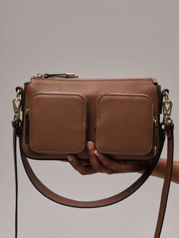 Сумка багет на плечо Deboro 31103 светлый орех