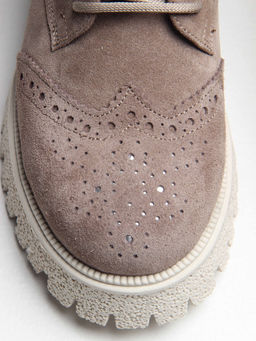 Ботинки 338.1541be. капучино замша/Байка