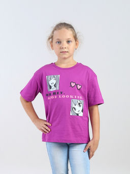 CRB wear / CWKG 63928-44 Футболка для девочки,фиолетовый/Ex.Cherubino