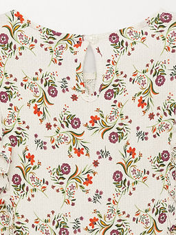 Bisiklet Yaka Desenli K?sa Kollu K?z ?ocuk Elbise ve Toka - Waikiki фото 3