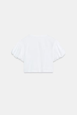 CAMISETA CROP MANGA VOLUMEN / Blanco - Zara фото 7