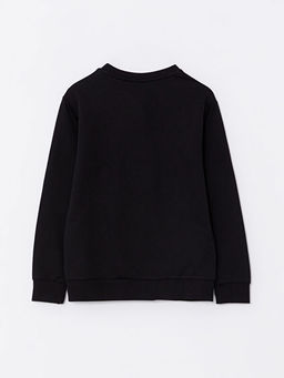 Bisiklet Yaka Bask?l? Uzun Kollu Erkek ?ocuk Sweatshirt - Waikiki фото 2