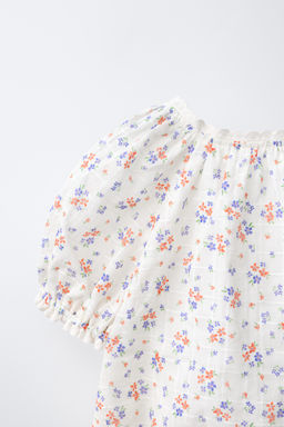 BLUSA FLORES PUNTILLA / Crudo / Rojo - Zara фото 4