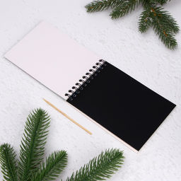 Блокнот- гравюра Новый год кролик, 10 листов, лист наклеек - Школа талантов фото 3