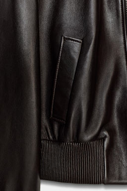 100% LEATHER BOMBER JACKET ZW COLLECTION - Zara фото 17