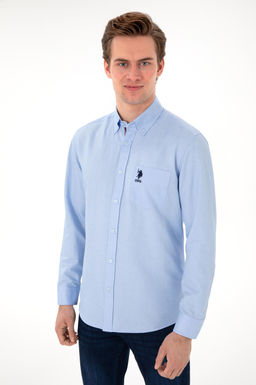 Erkek A__k Mavi Uzun Kollu G_mlek Sepette S_rpriz _ndirim - U.s. polo assn фото 3