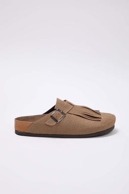 Kahverengi Puskul Detayl? Onu Kapal? Duz Kad?n Sabo Terlik TAKAW26TE00001 - Trendyolmilla фото 7