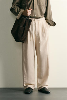 PANTAL?N RELAXED FIT VISCOSA - LINO / Crudo - Zara фото 11