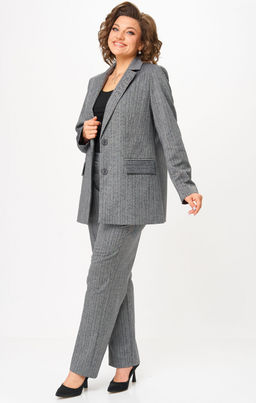 Костюм БелЭльСтиль 762/609 елочка серая фото 2