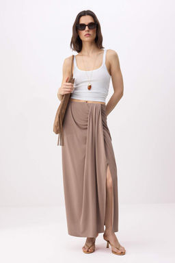 Vizon A-Kesim/Can Form Maxi Buzgu Detayl? Y?rtmacl? Orme Etek TWOSS26ET00182