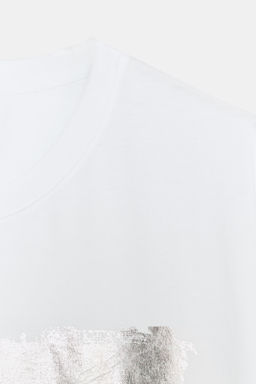 CAMISETA METALIZADA MANGA CORTA / Plata