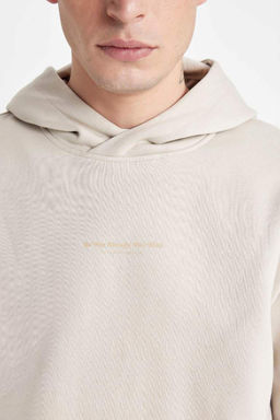 Толстовка обычного кроя с капюшоном и принтом - Defacto фото 5