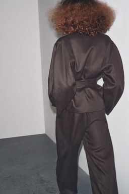 ZW COLLECTION 100% LINEN BALLOON TROUSERS - Zara фото 8
