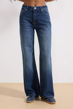 TRENDYOLMILLA Mavi Yuksek Bel Wide Leg Jeans TWOSS22JE0242  фото 19
