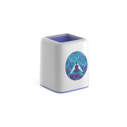 Цена за 1 шт. Подставка настольная пластиковая ErichKrause® Forte, Meditation, белая с фиолетовой вставкой