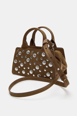 BOLSO DE MANO TACHAS / Verde - Zara фото 4