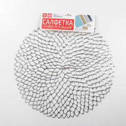 Набор салфеток сервировочных на стол Доляна Лея, d=38 см, 4 шт, цвет серебряный  фото 6