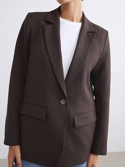 Krep Kad?n Blazer Ceket