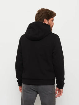 Акция -10%!!! М-34 Куртка-толстовка мужская на меховой подкладке (черный)