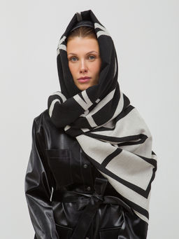 В составе шерсть и кашемир! теплый двусторонний палантин - Tantino фото 3