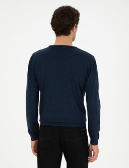 Темно-синий зауженный свитер - Cacharel фото 5