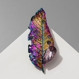 Брошь «Лист» изящный, цветной