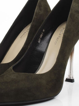 06-A65A-585LY DARK GREEN Туфли женские (натуральная замша)