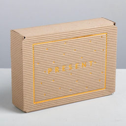Коробка подарочная складная рифлёная, упаковка, Present, 21 х 15 х 5 см
