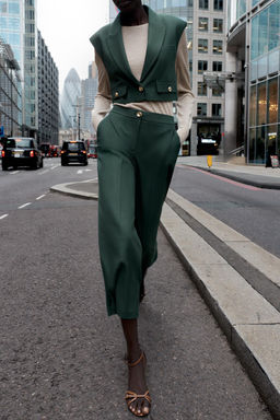 HIGH-WAIST CULOTTE TROUSERS - Zara фото 2