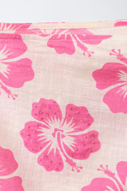 PAREO HIBISCUS Y ABALORORIOS / Fucsia - Zara фото 4
