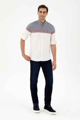 Мужская бордовая рубашка с длинным рукавом Неожиданная скидка в корзине - U.s. polo assn фото 4