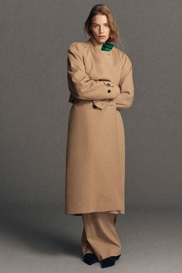GABARDINA DE TWILL DE LANA CRUZADA