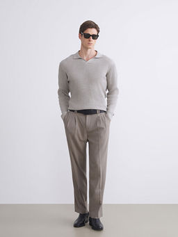 Polo Yaka Erkek Triko Kazak