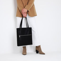 Сумка-тоут на молнии, цвет чёрный - Simaland фото 3