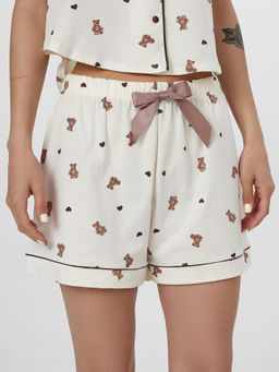 Комплект домашний женский молочный с принтом мишки - Mark formelle фото 8