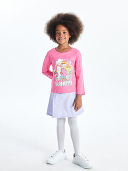 Bisiklet Yaka Uzun Kollu Bask?l? K?z Bebek Ti??rt - Waikiki фото 5