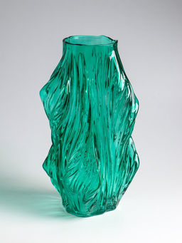 Ваза «Греверли», 31×10 см, стекло, зелёная