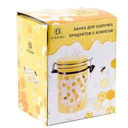 Банка для сыпучих продуктов (клипс) Honey 15*10*16,5см. v=800мл. (подарочная упаковка) - Dolomite фото 2