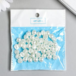 Цена за 2 шт. Пуговицы пластик для творчества на ножке «Жемчужный шарик» набор 50 шт. 1×1 см