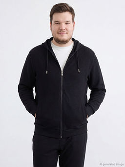 Kap??onlu Erkek Fermuarl? Sweatshirt