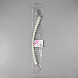 Ручка для сумки, жемчужные бусы, d=12, 14, 16 мм, 39 см, цвет белый, серебряный