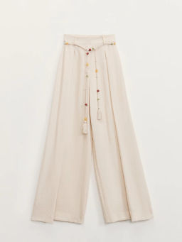 Брюки из вискозы на поясе с бусинами / Zarina  фото 6