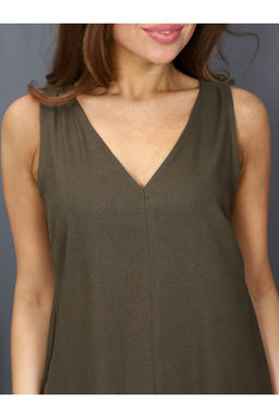 Сарафан ДО-124.04 Лён хаки - Хороший трикотаж фото 5
