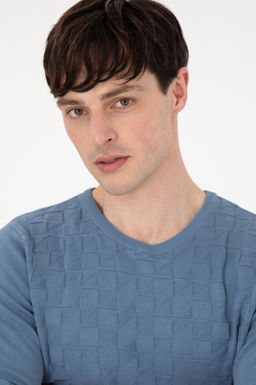 Erkek Slim Fit Bisiklet Yaka Saks Basic Kazak - U.s. polo assn фото 2