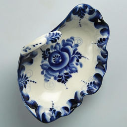 Салатник керамический «Цветок», 17.5×13.5×8 см, гжель