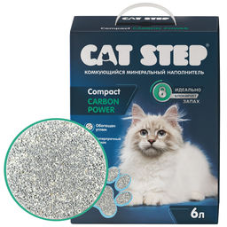 Наполнитель комкующийся минеральный CAT STEP Compact Carbon Power, 6 л  фото 3