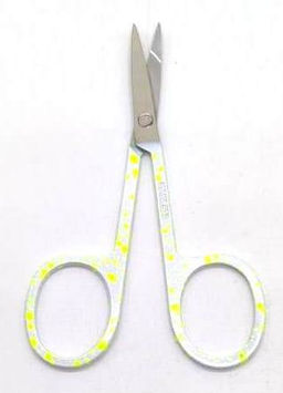 NSG002 Ножницы маникюр. хай сталь ЖЁЛТАЯ крапинка 9см (12 )